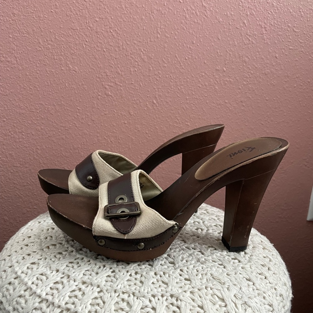 Y2K Wooden Heel Sandals